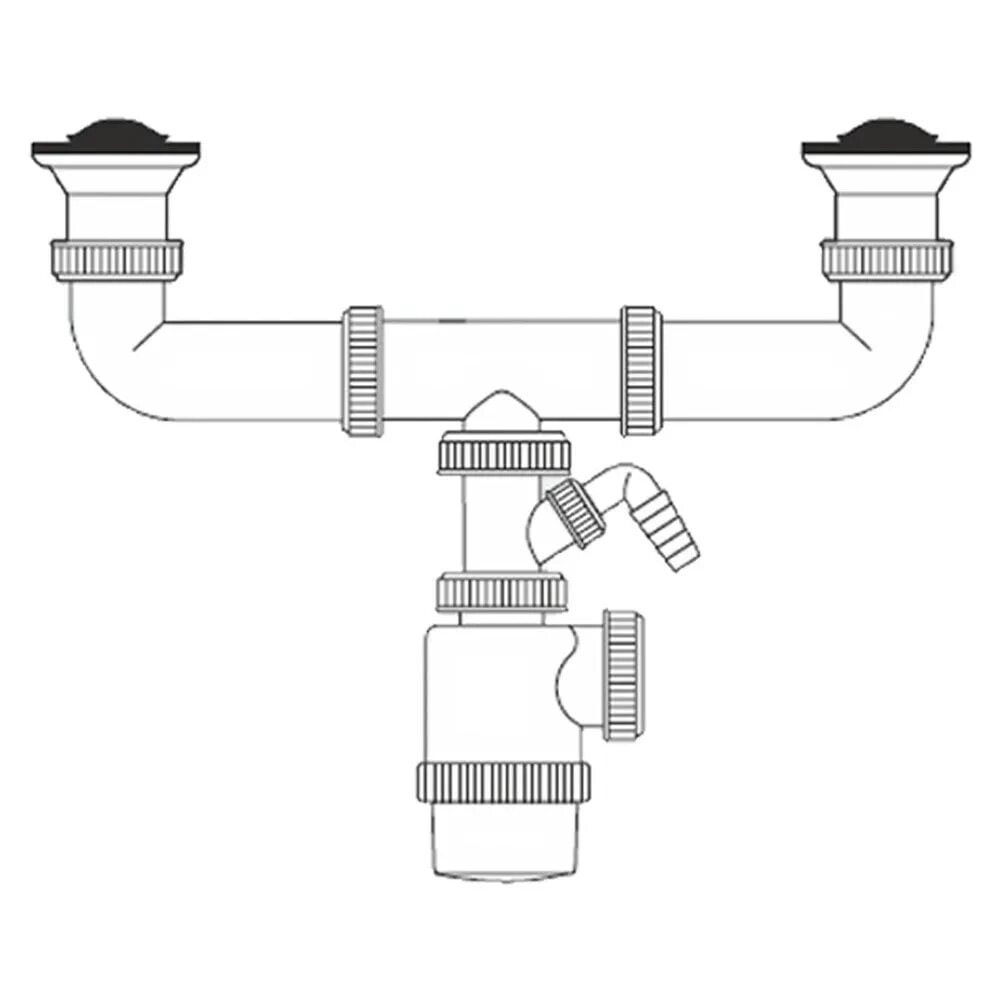 MIRTAK 01597 Double Extendable Bottle Siphon With Dishwasher Socket