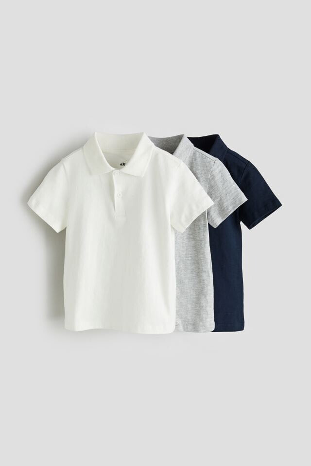 3’lü Pamuklu Jarse Polo Tişört