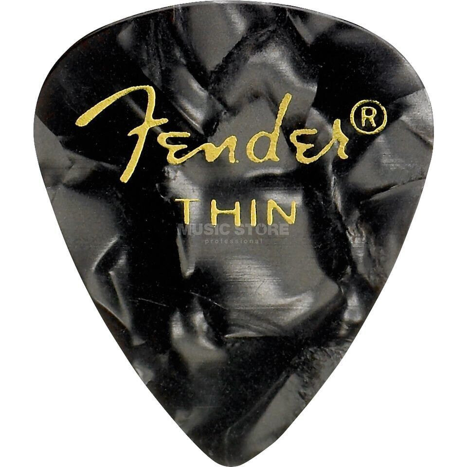 Fender Picks 351 Black Moto thin 12-Pack Premium Celluloid