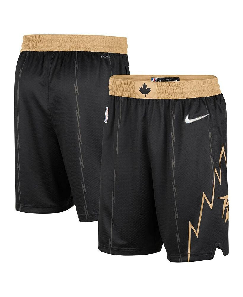 Nike men's Black and Gold Toronto Raptors 2021/22 City Edition Swingman Shorts