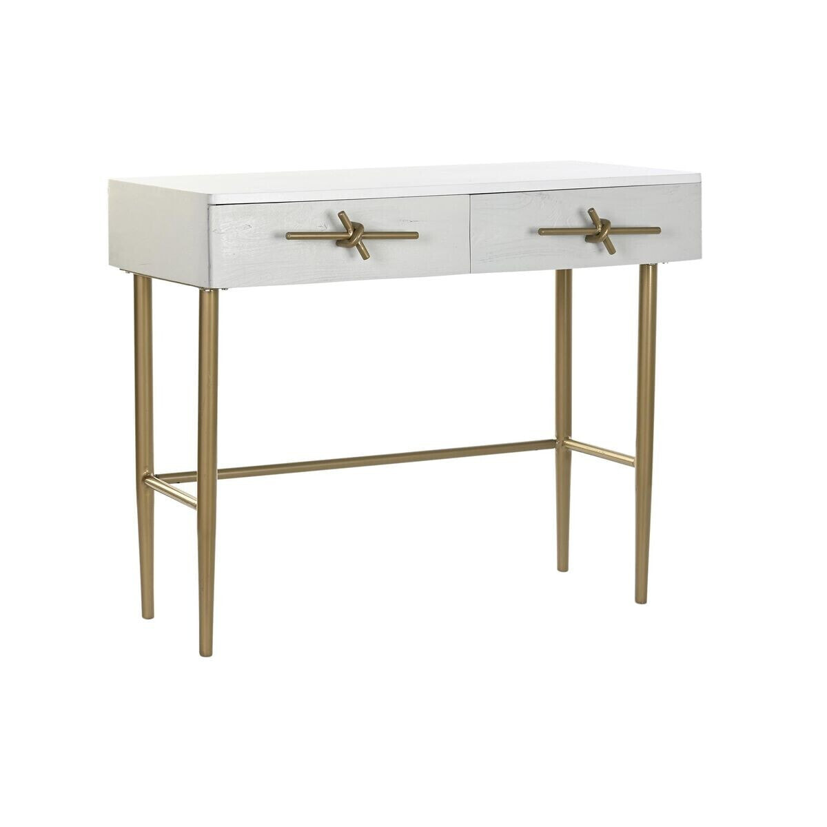 Console DKD Home Decor White Multicolour Golden Metal Iron Mango wood 30 x 40 cm 90 x 45 x 74 cm