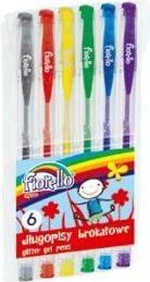 Grand Gel pen with glitter, 6 colors