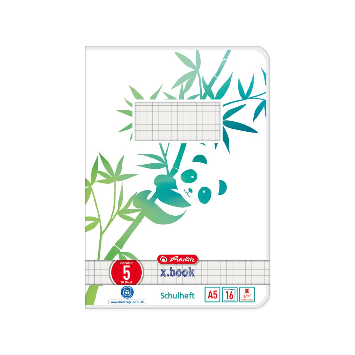 GREENline - Image - Green - White - A5 - 16 sheets - 80 g/m² - Squared paper