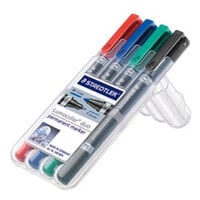 Staedtler Lumocolor permanent duo 348 перманентная маркер Черный, Синий, Зеленый, Красный Тонкий пулевидный наконечник 4 шт 348WP4