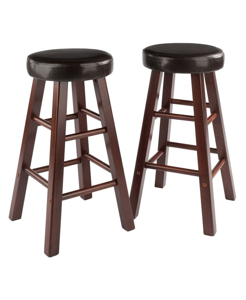 Winsome maria 2-Piece Wood Cushion Seat Counter Stool Set