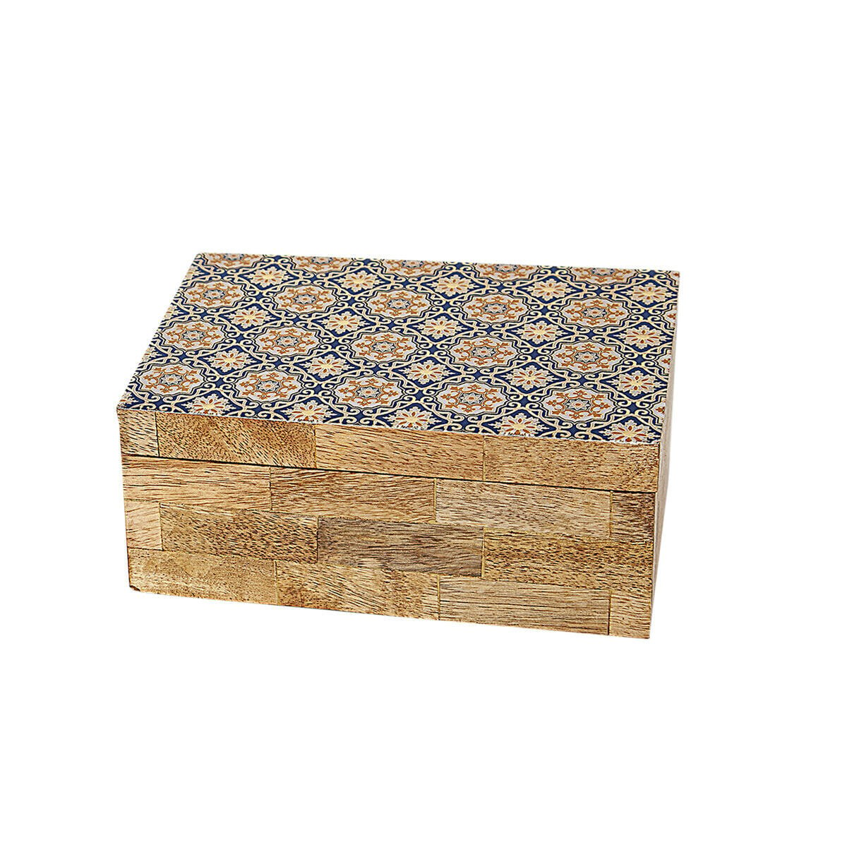 Decorative box Romimex Brown Beige Resin MDF Wood 18 x 8 x 13 cm