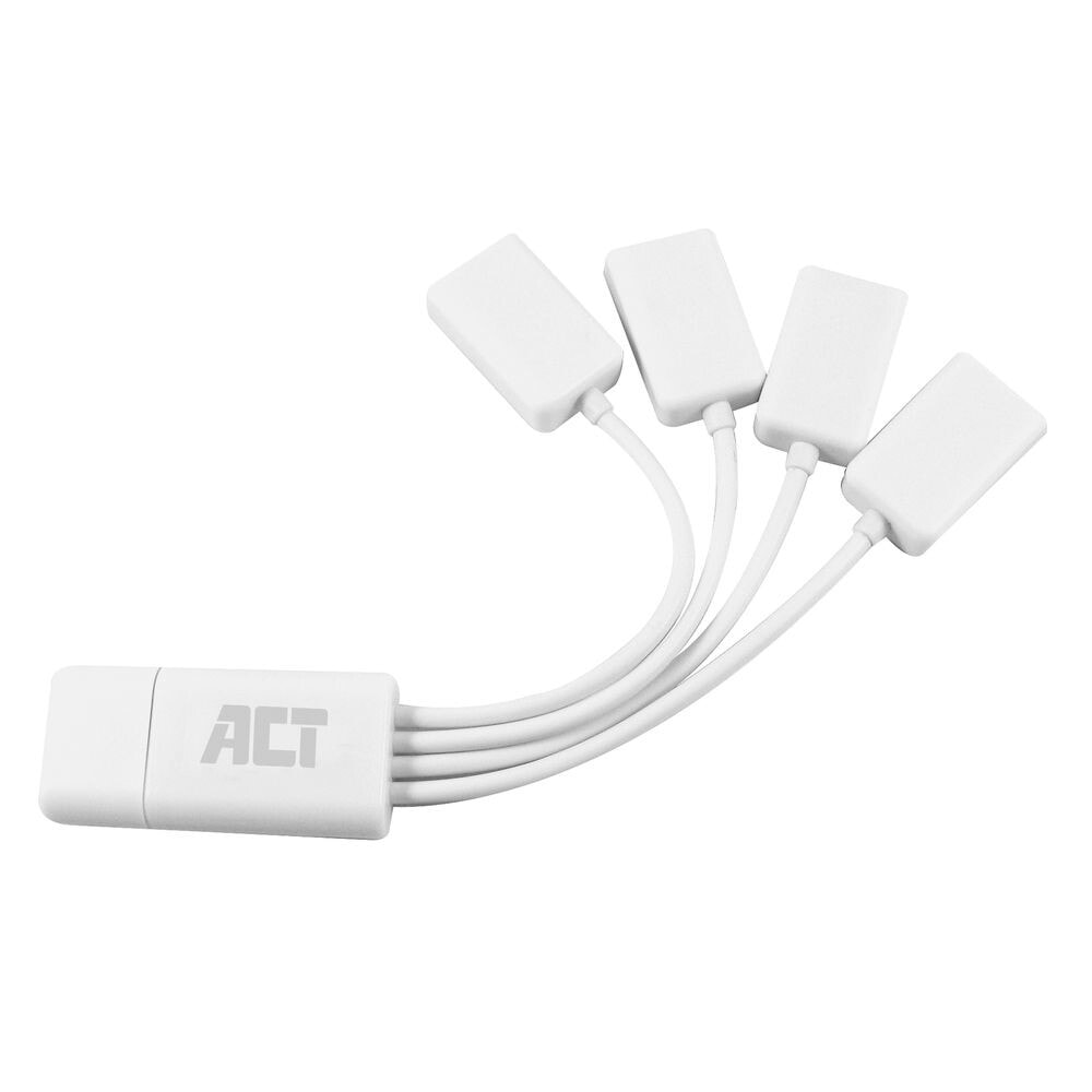 ACT AC6210 хаб-разветвитель USB 3.2 Gen 1 (3.1 Gen 1) Type-A 480 Мбит/с Белый