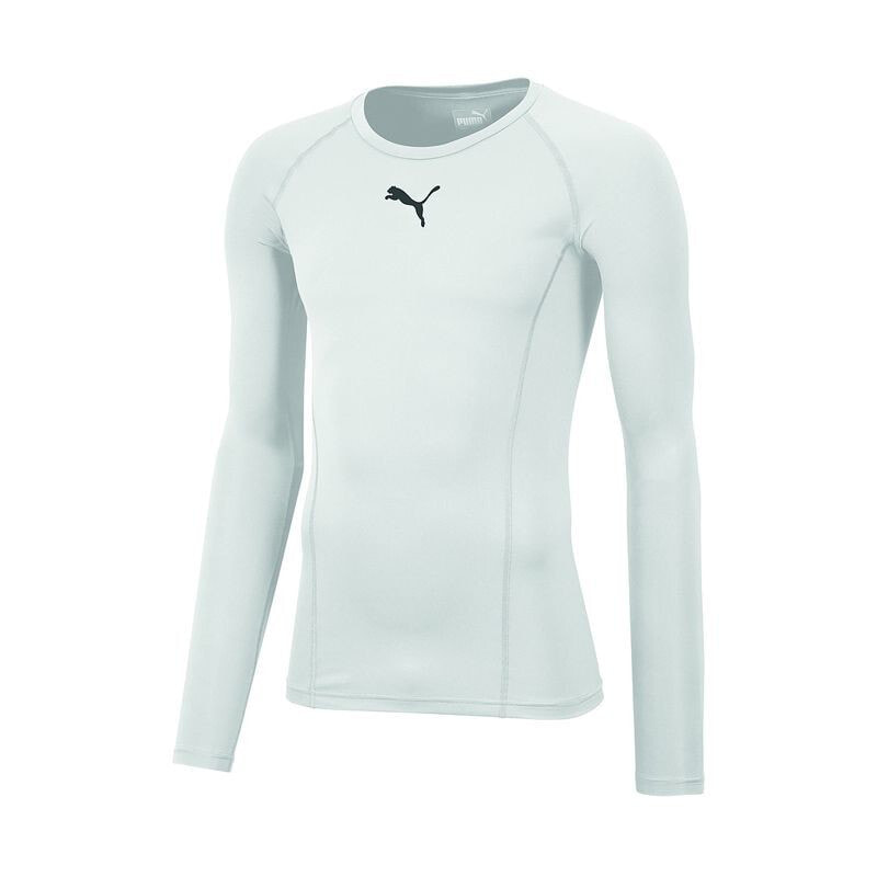 Мужской спортивный лонгслив с длинным рукавом белый с логотипом  Puma LIGA Baselayer Tee LS 655920-04 T-shirt