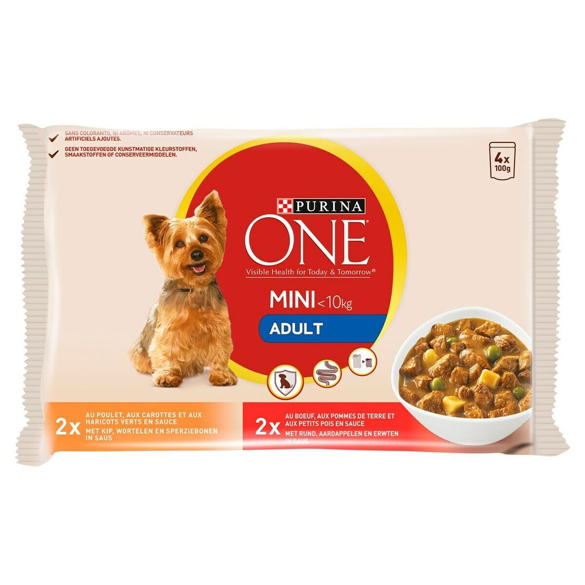 Влажный корм Purina One Курица Телятина 4 x 100 g