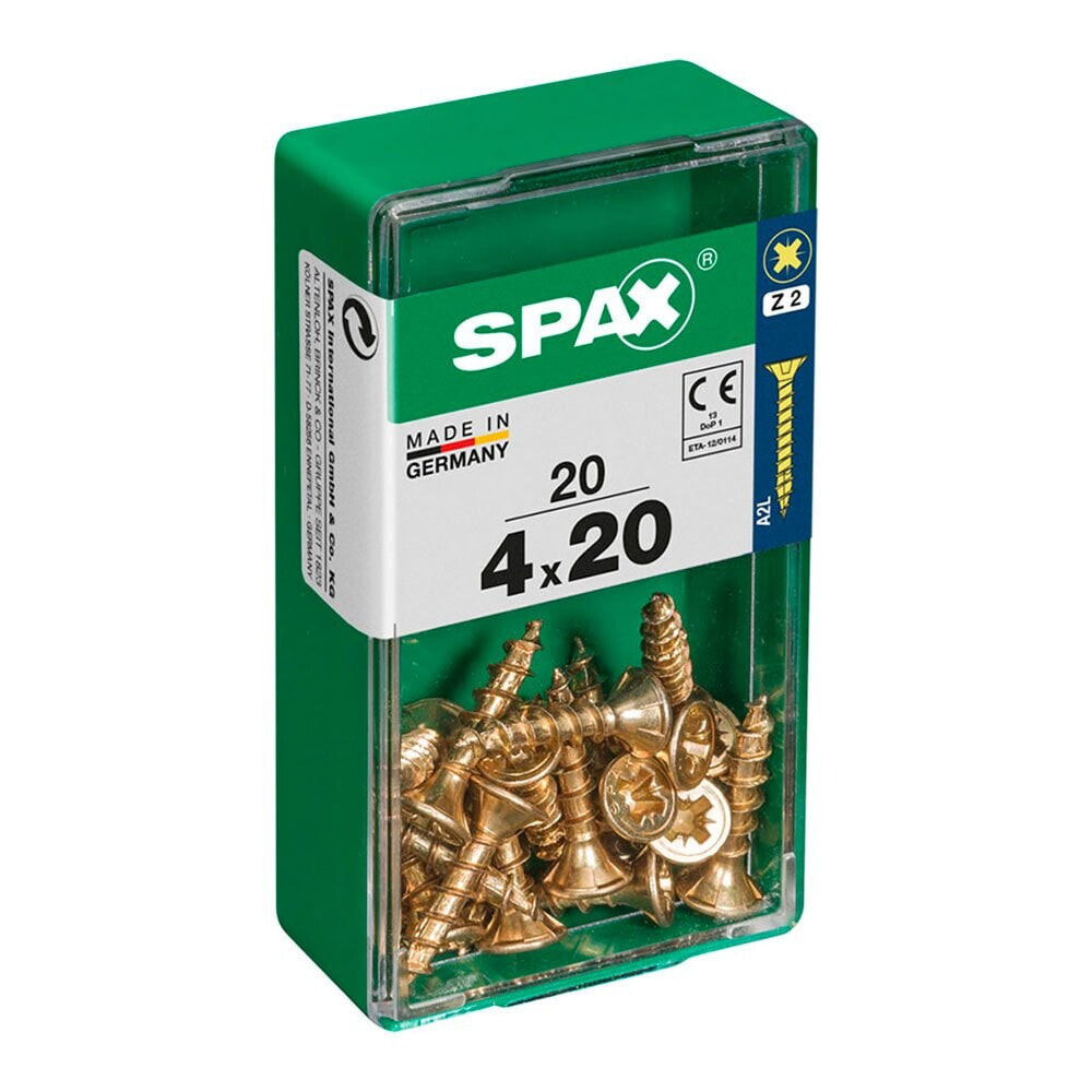 SPAX Yellox 4.0x20 mm Flat Head Wood Screw 20 Units