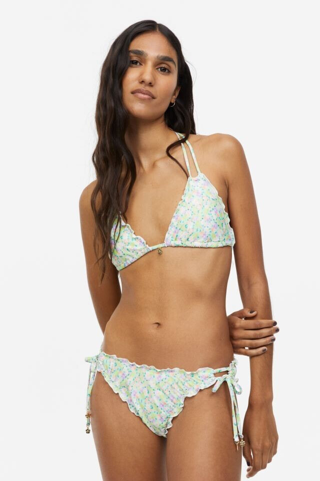 Padded Triangle Bikini Top H M Light green floral