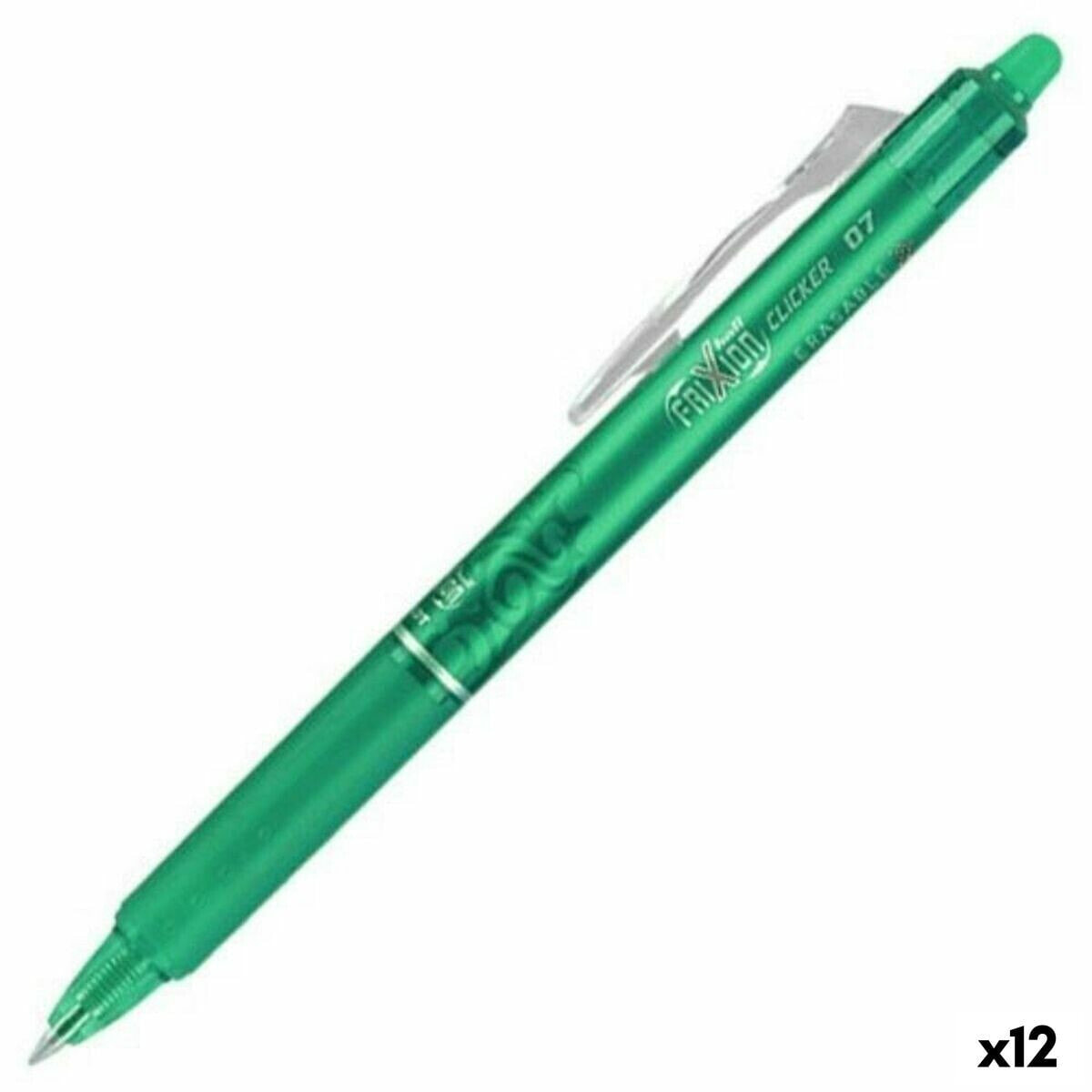 Pen Pilot Frixion Clicker Erasable ink Green 0,4 mm (12 Units)