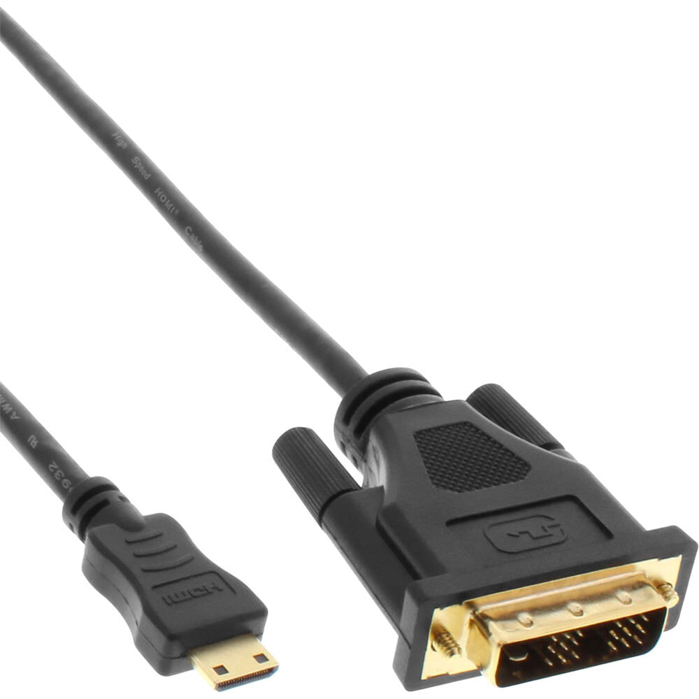 InLine 17473P кабельный разъем/переходник Mini-HDMI DVI Черный
