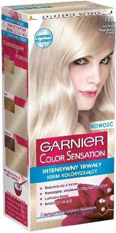 Garnier Color Sensation Permanent Hair Color 111 Насыщенная перманентная крем-краска для волос, оттенок серебристый суперяркий блонд