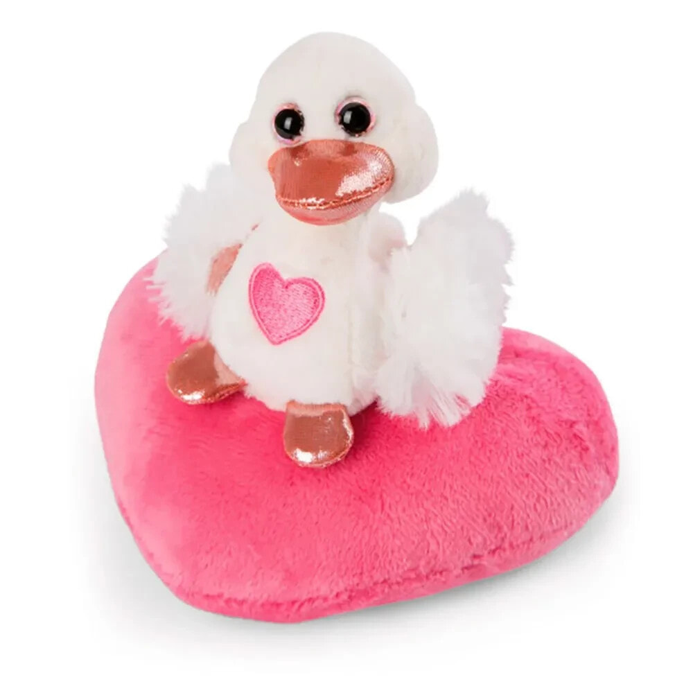 NICI Love Swan White 10 Cm On Heart Teddy