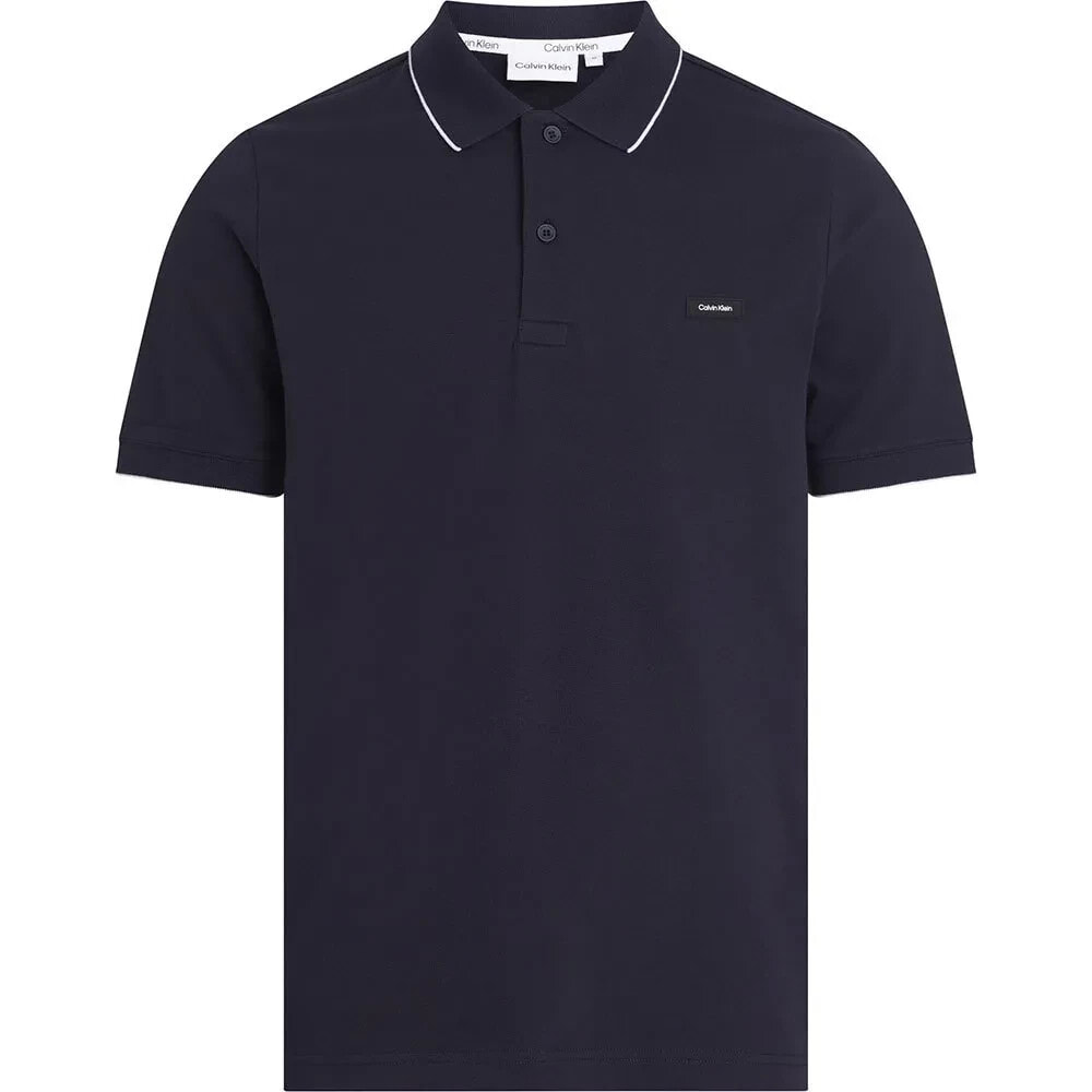 CALVIN KLEIN Stretch Pique Tipping Short Sleeve Polo