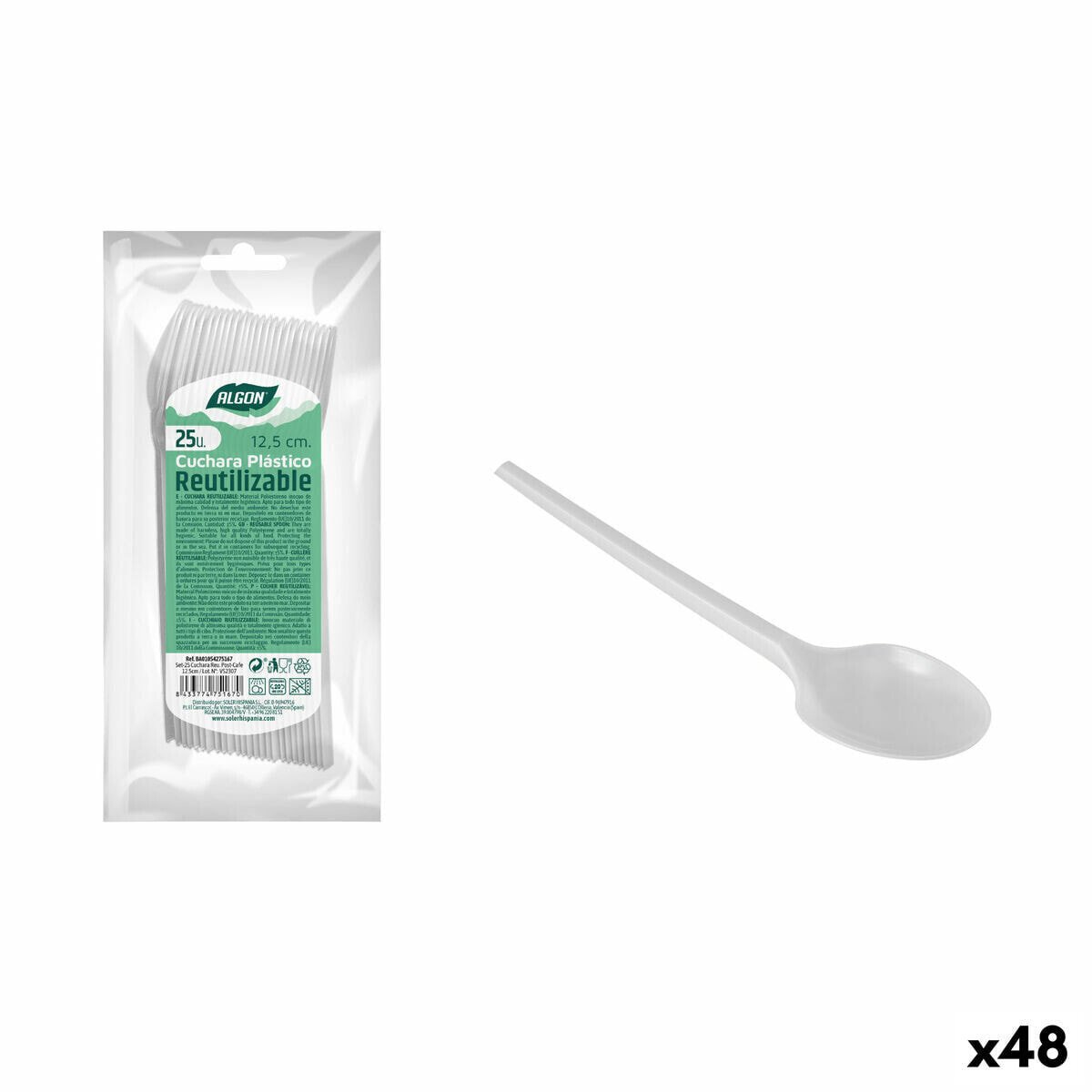 Reusable spoon set Algon Coffee 25 Pieces 12,5 cm (48 Units)