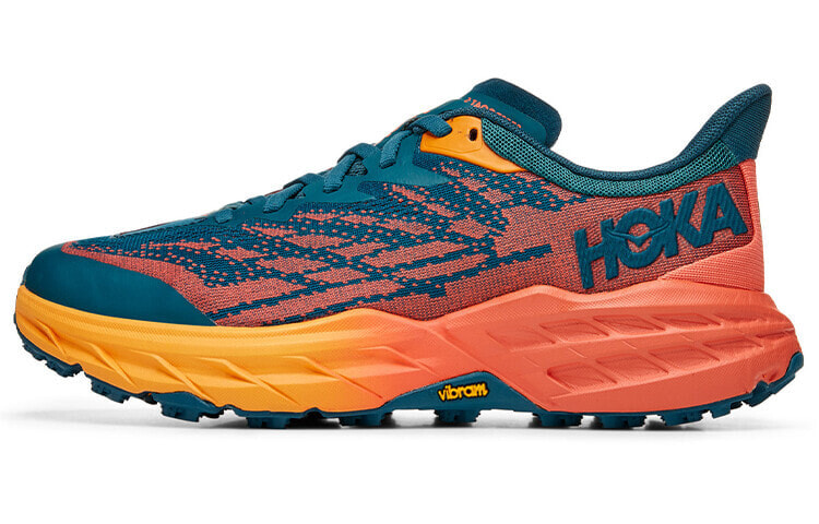 HOKA ONE ONE Speedgoat 5 Wide 飞速羚羊 5越野 低帮 跑步鞋 女款 蓝橙 宽版 / Кроссовки HOKA ONE ONE Speedgoat 5 Wide 5 1123160-BCCML