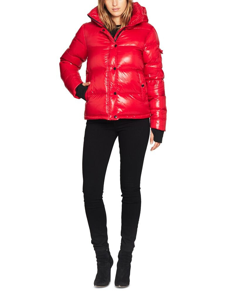 S13 ella Lacquer Hooded Down Puffer Coat