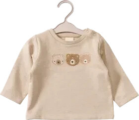 Sweatshirt mit Teddy-Applikation, beige, Gr. 68, 1 St