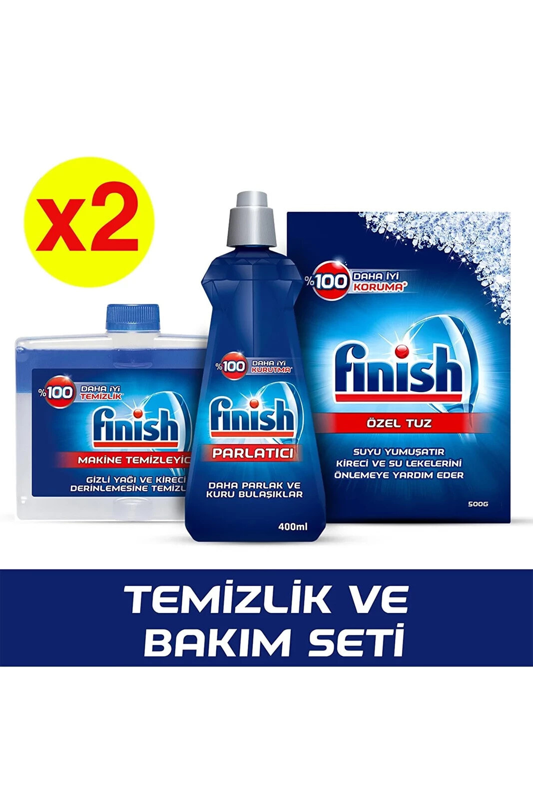 Temizlik Ve Bakım Seti X2 (parlatıcı 400 Ml+makina Sıvı 250 Ml+ Tuz 500 Gr)