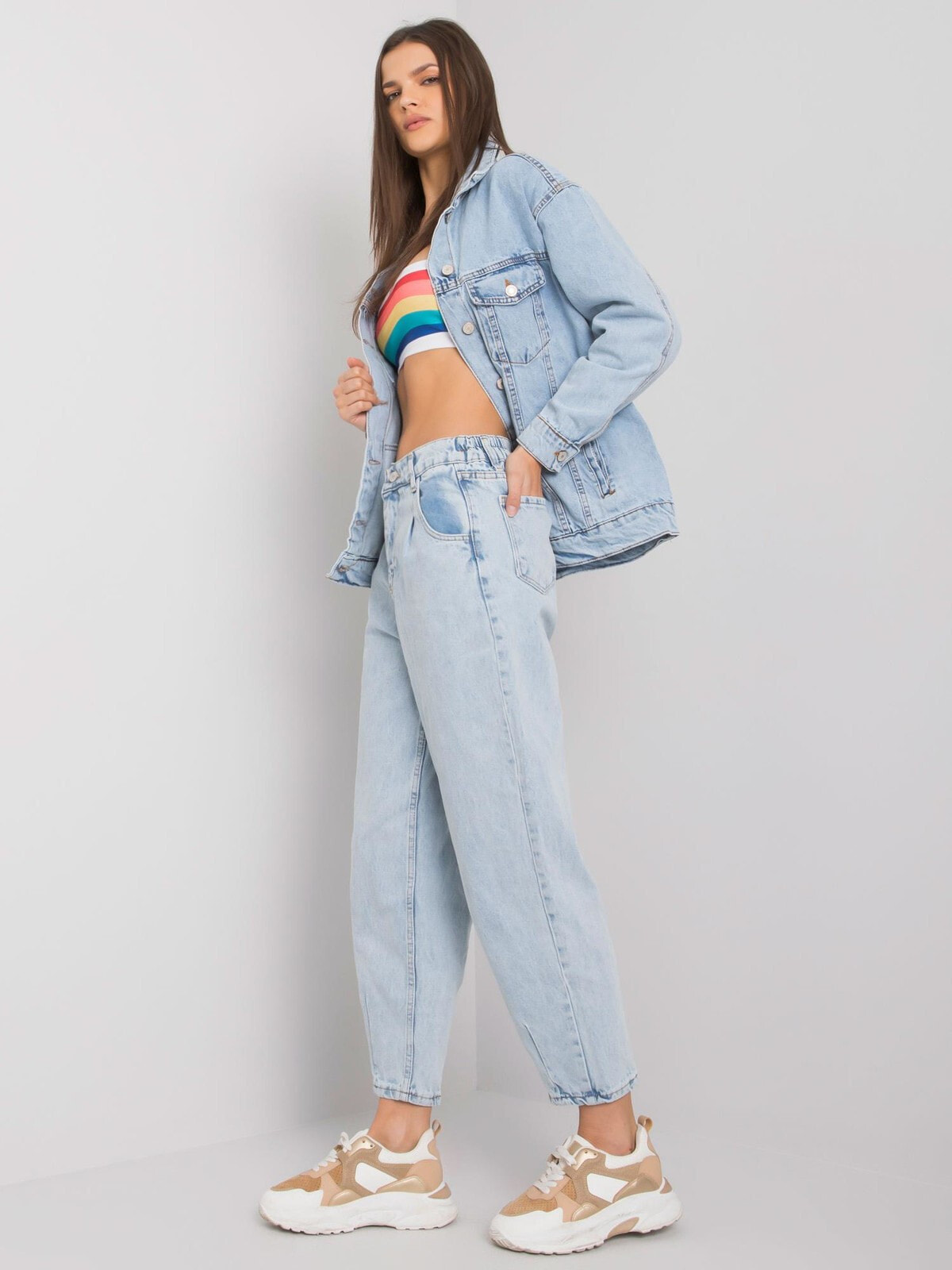 Женские джинсы mom Factory Price Spodnie jeans-MR-SP-5116-2.26-jasny niebieski