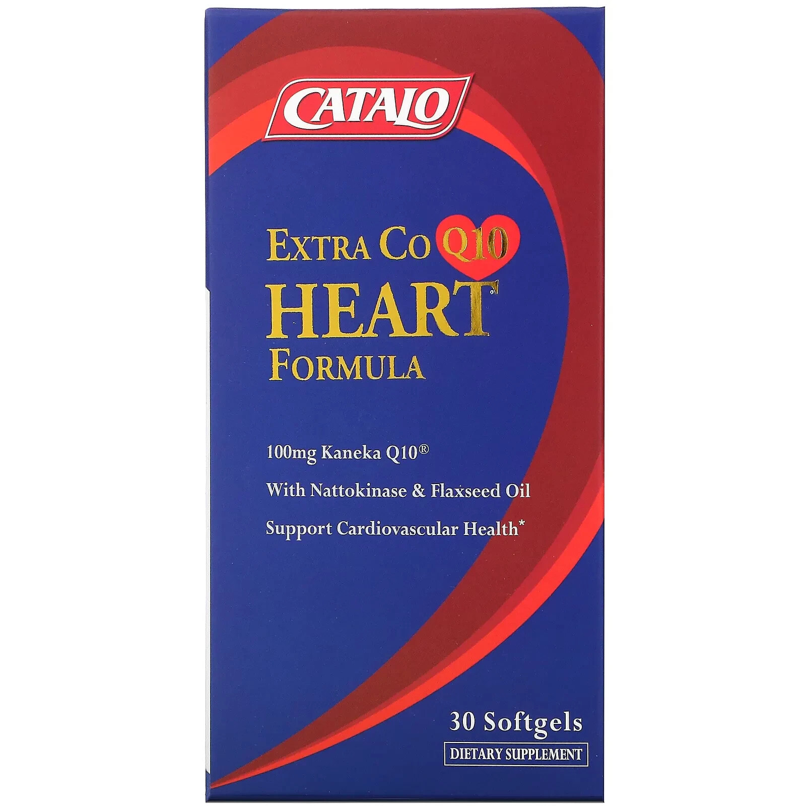 Катало Натуралс, Формула для сердца с экстрактом коэнзима Q10 с наттокиназой и льняным маслом, 30 мягких таблеток