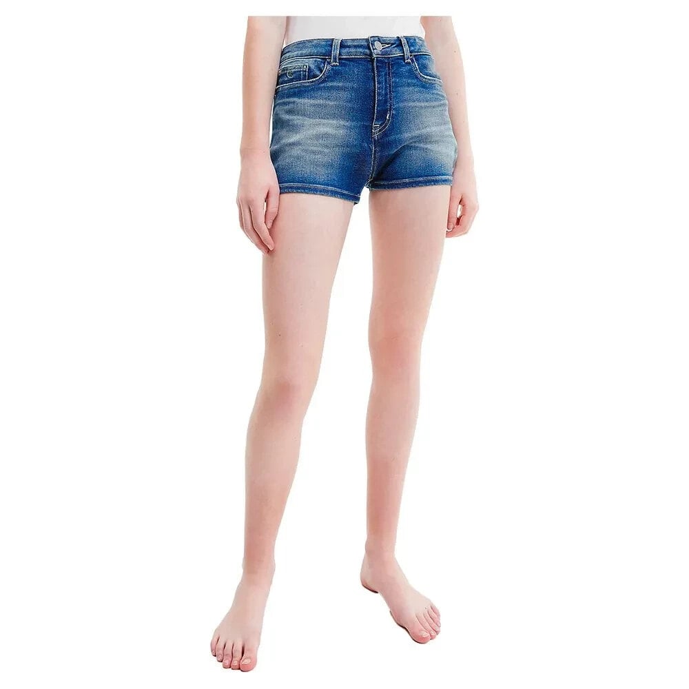 CALVIN KLEIN JEANS Reflective Monogram Denim Shorts