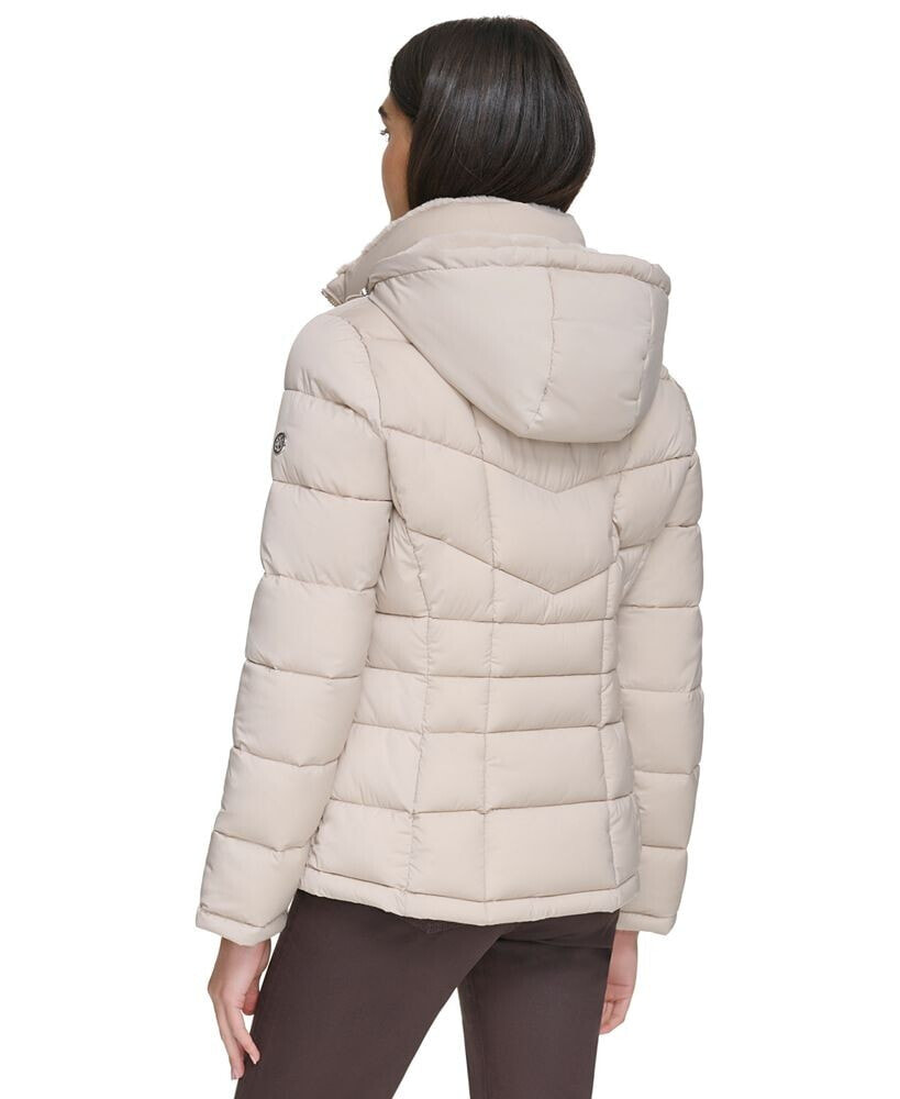 Calvin klein petite hooded store puffer coat