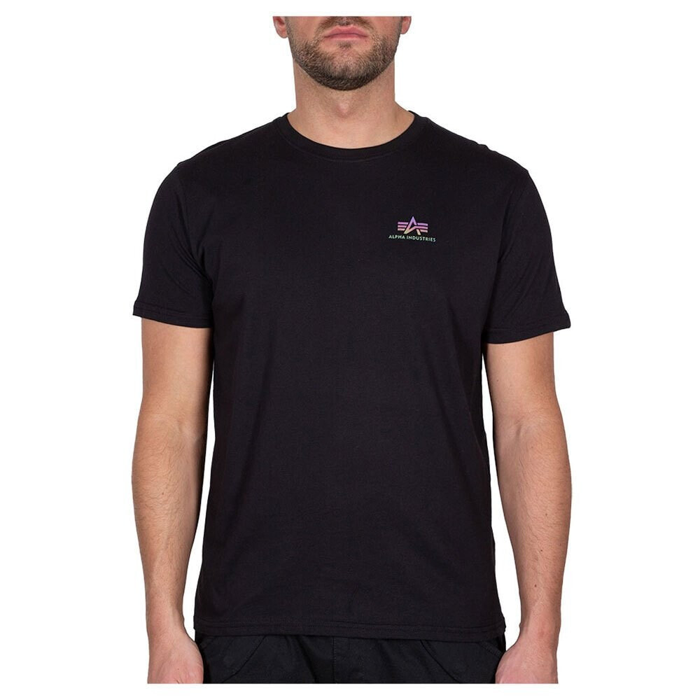 ALPHA INDUSTRIES Basic Small Logo Rainbow Reflective Short Sleeve T-Shirt
