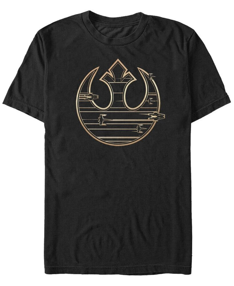 Star Wars Men's Golden Rebel Logo Short Sleeve T-Shirt