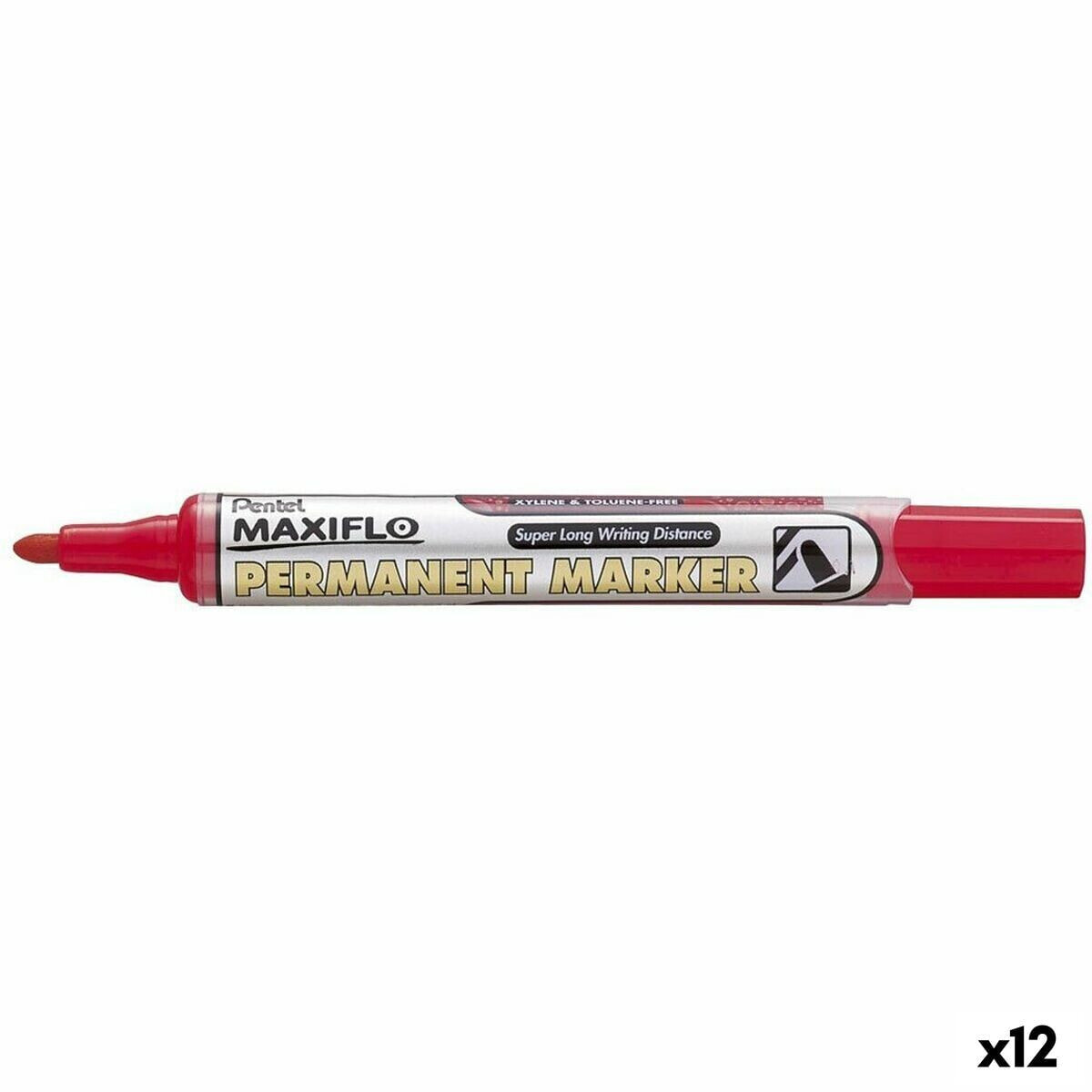 Постоянный маркер Pentel NLF50 Красный 12 Предметы (12 штук)