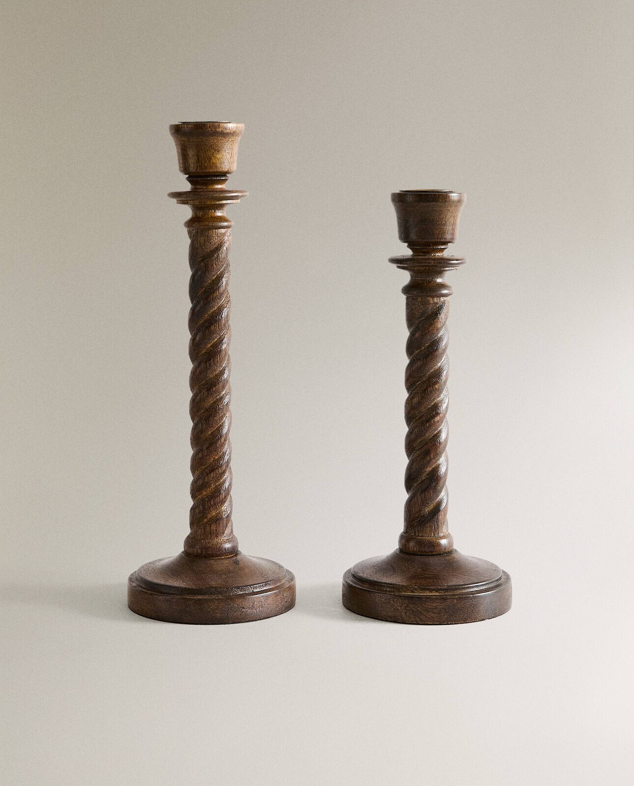 Wood candlestick