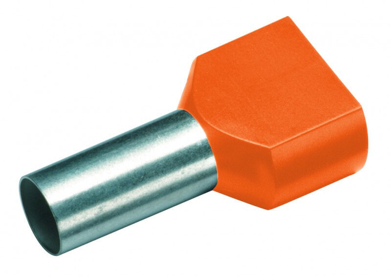 Cimco 18 2418 Zwillings-Aderendhülse 4 mm² Teilisoliert Orange 100 St.