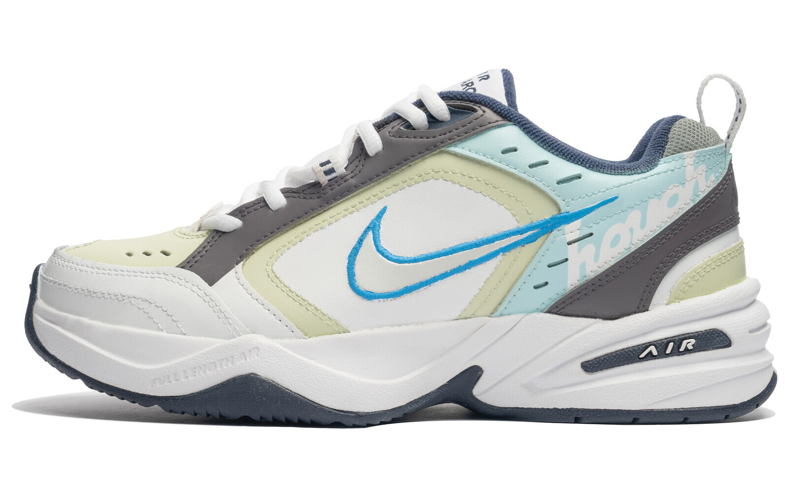 Nike Air Monarch 4 Chunky Sneakers Unisex Low-Top Gray/Blue/Yellow