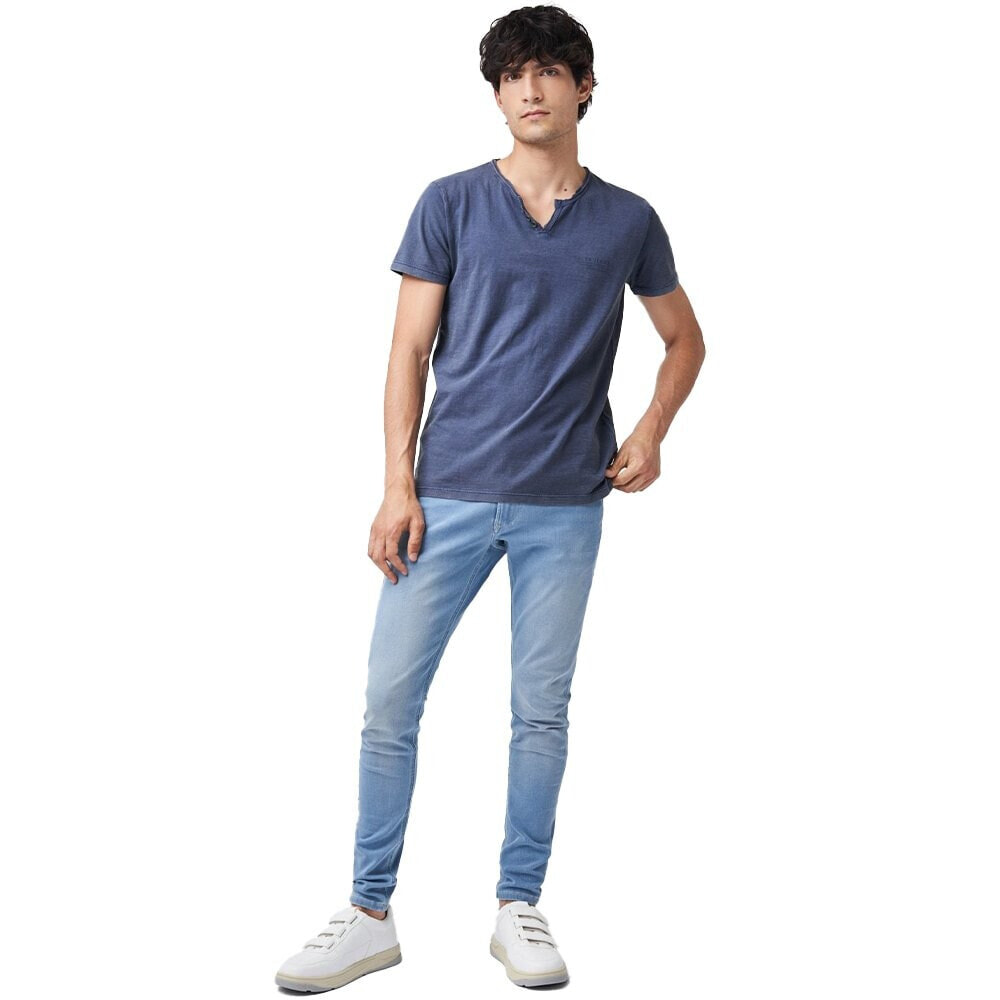 SALSA JEANS 125237 Wash Effect Short Sleeve V Neck T-Shirt