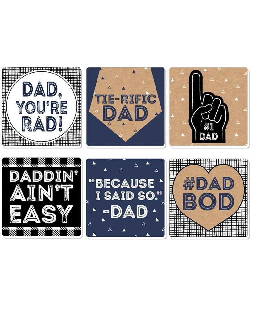 Big Dot of Happiness my Dad is Rad - Funny Father's Day Party Decorations - Drink Coasters - Set of 6