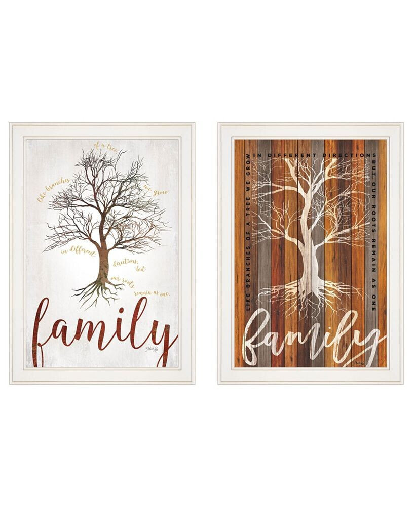 Trendy Décor 4U trendy Decor 4U Family Tree/ Roots 2-Piece Vignette by Marla Rae, White Frame, 15