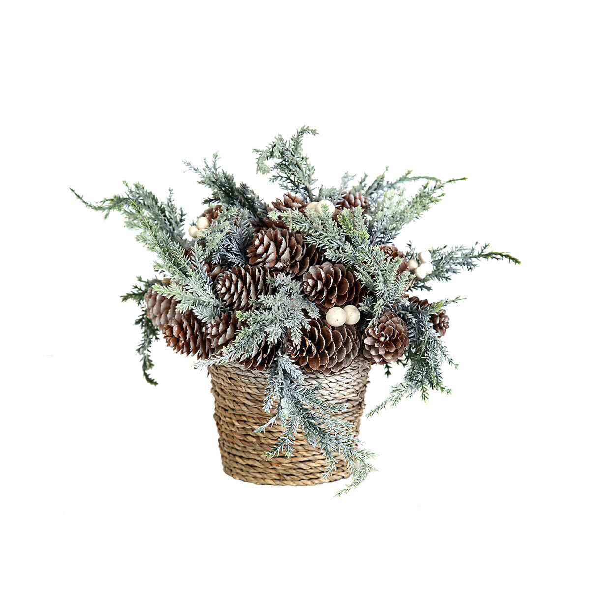 Decorative Plant Romimex Green Grey Pine cone Fir 18 x 18 x 18 cm