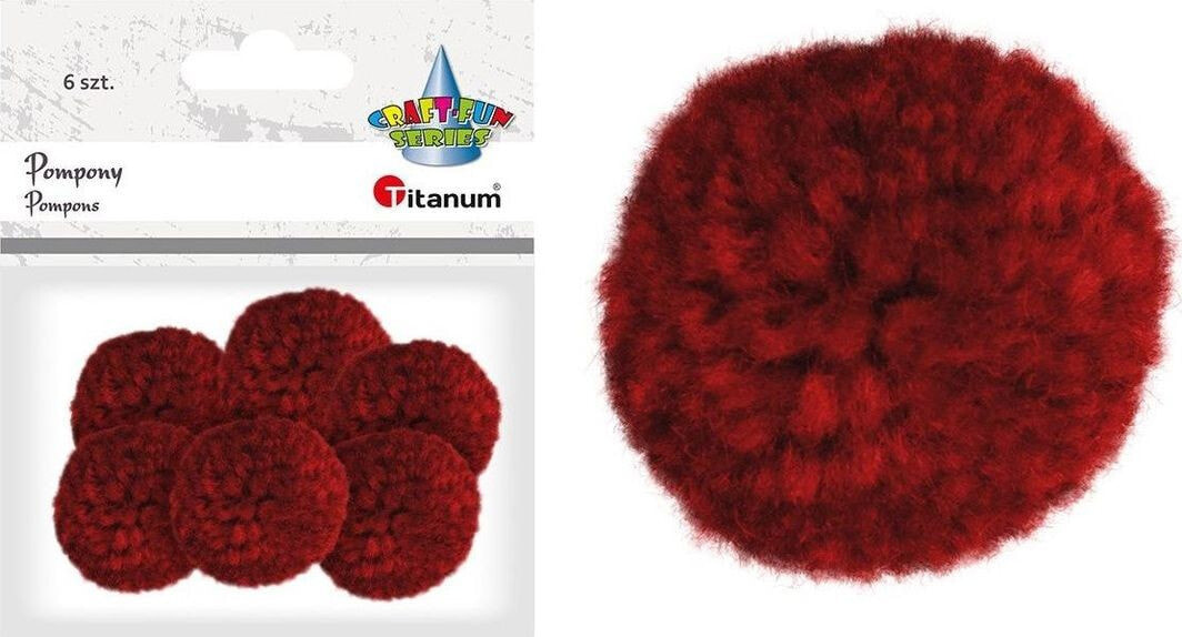 Titanum Decorative pompoms in 6 red yarn