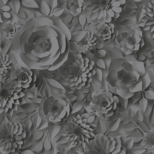 Blumentapete 3D Optik Rosa Weiß