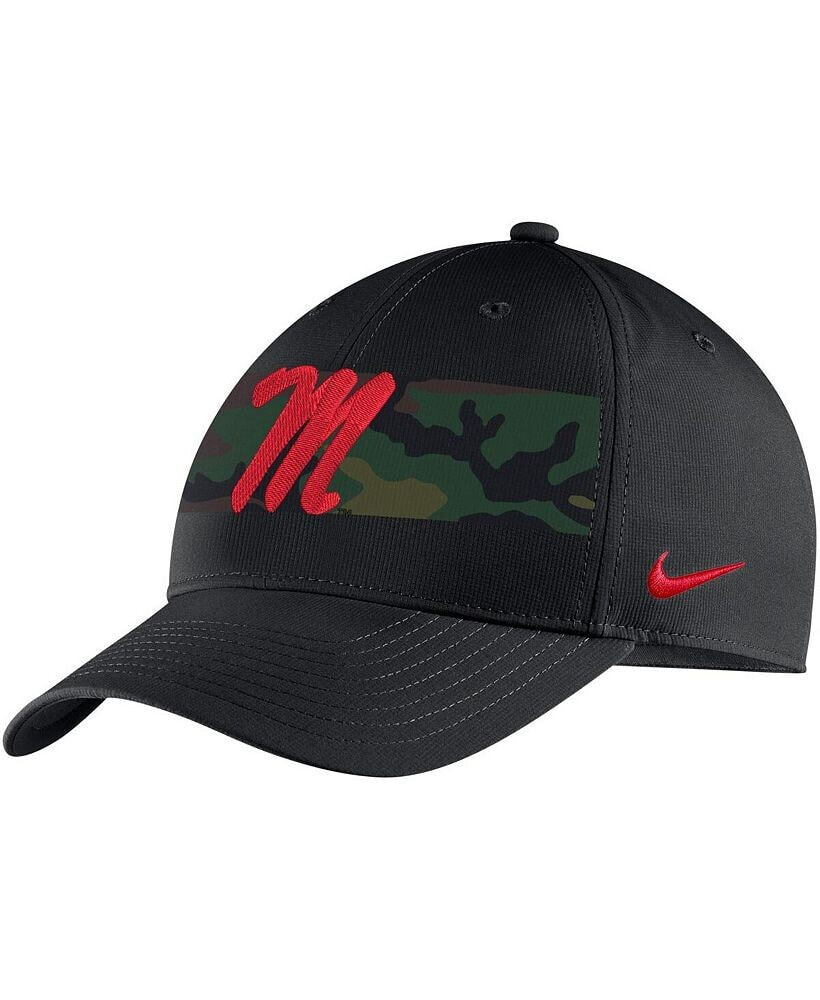Nike men's Black Ole Miss Rebels Military-Inspired Pack Camo Legacy91 Adjustable Hat