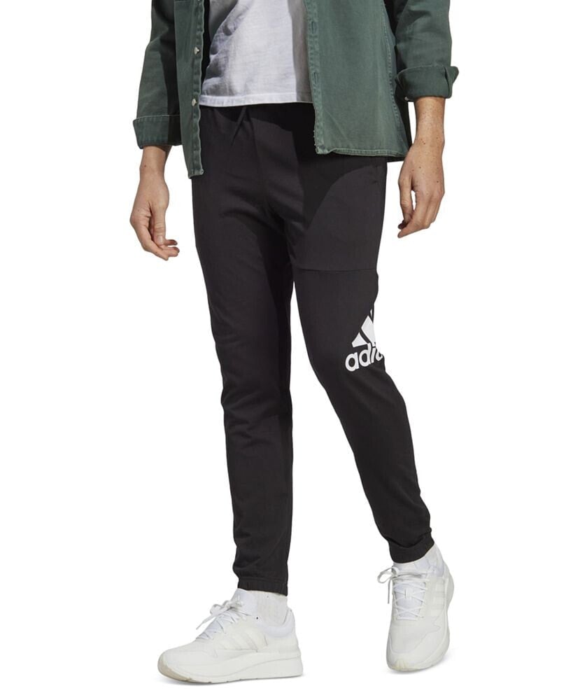 adidas men's Essentials Single Jersey Tapered Badge of Sport Joggers