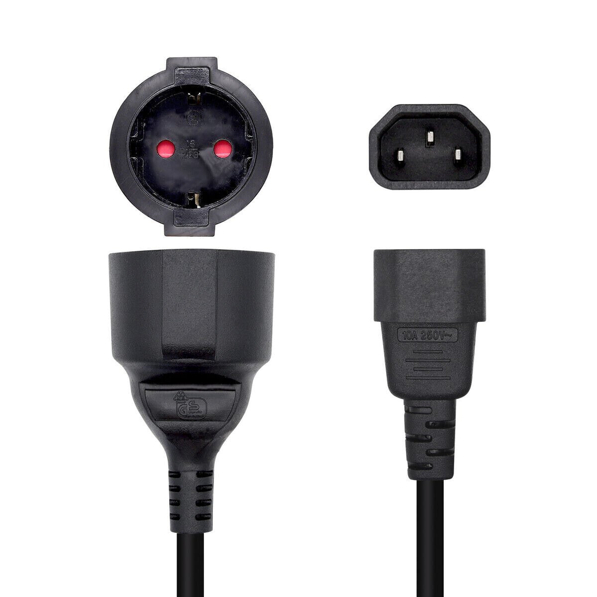 Power Cord Aisens A132-0467 Black C14 25 cm