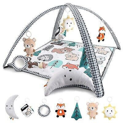 The Peanutshell Woodland 7-in-1 Activity Play Gym & Play Mat for Baby