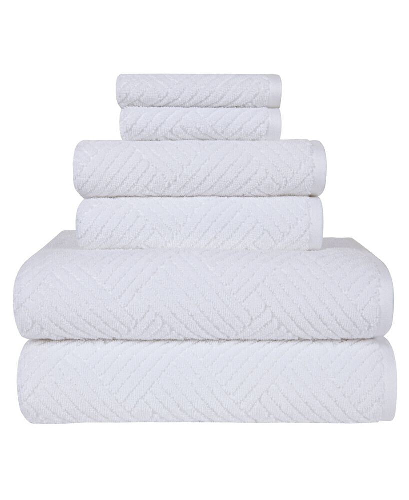 American Dawn seymour Textured Basket Weave Bath Towel Set, 6 Piece