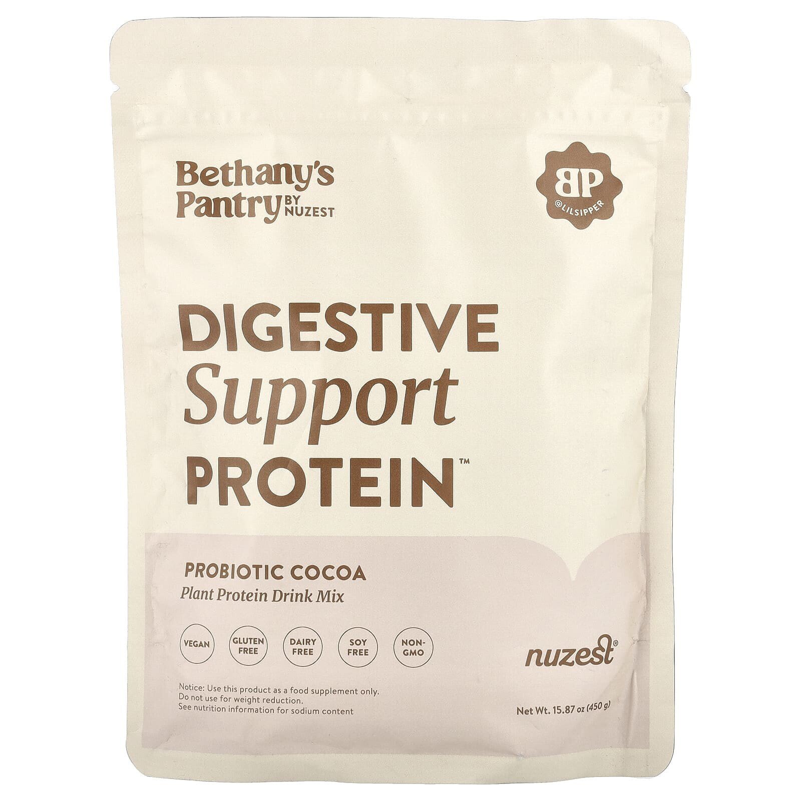 Bethany's Pantry, Digestive Support Protein™, Probiotic Cocoa, 15.87 oz (450 g)