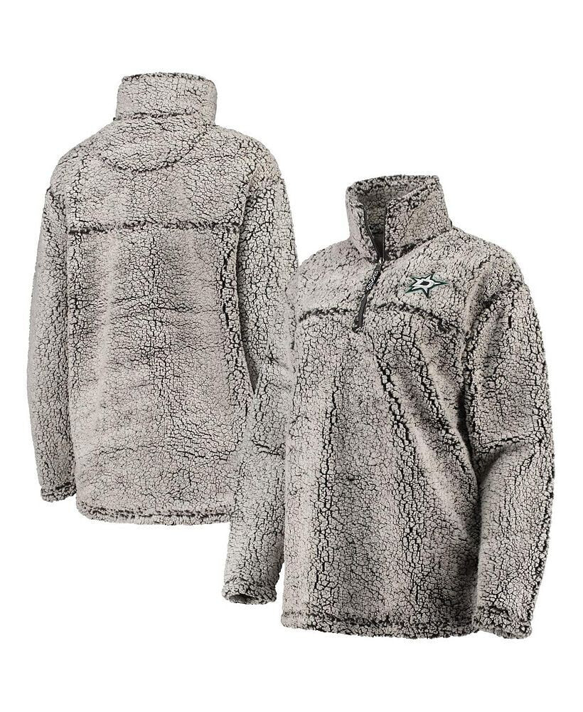 G-III 4Her by Carl Banks women's Gray Dallas Stars Sherpa Quarter-Zip Pullover Jacket