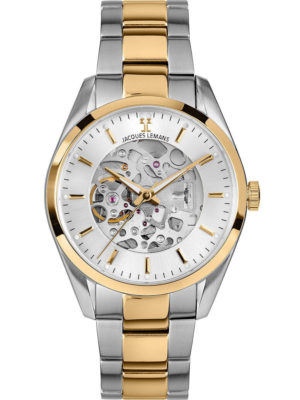 Мужские наручные часы с серебряным браслетом Jacques Lemans 1-2087I Derby automatic 40mm 5ATM
