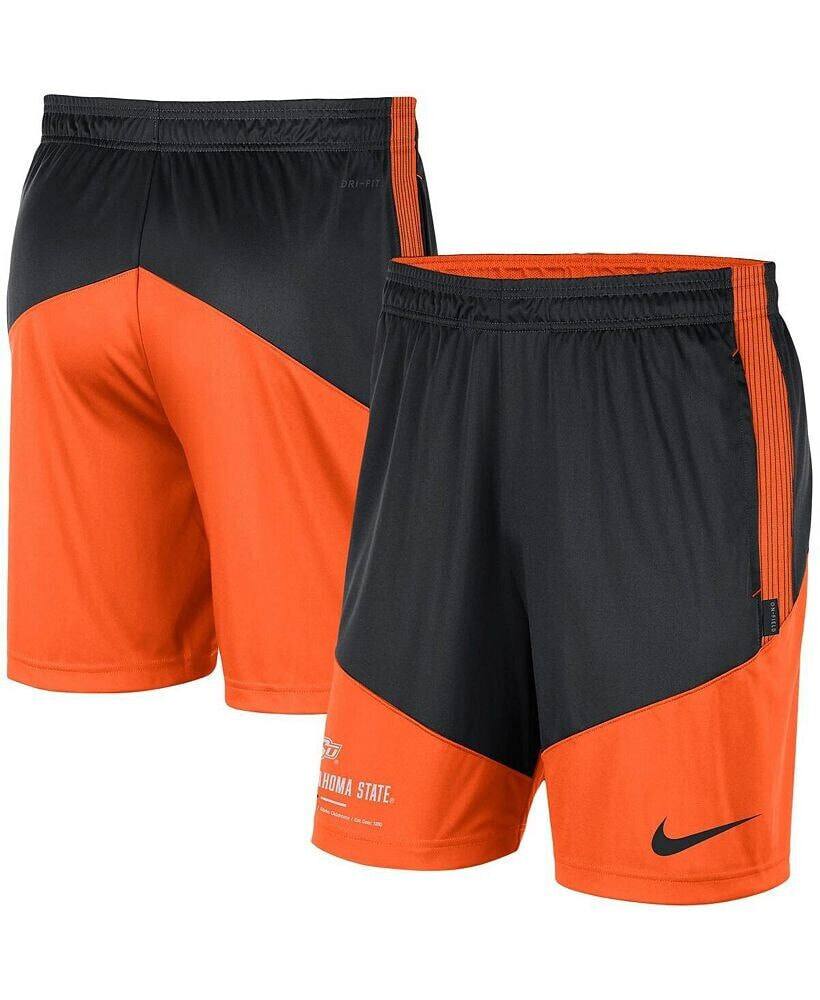 Nike men's Black and Orange Oklahoma State Cowboys Team Performance Knit Shorts
